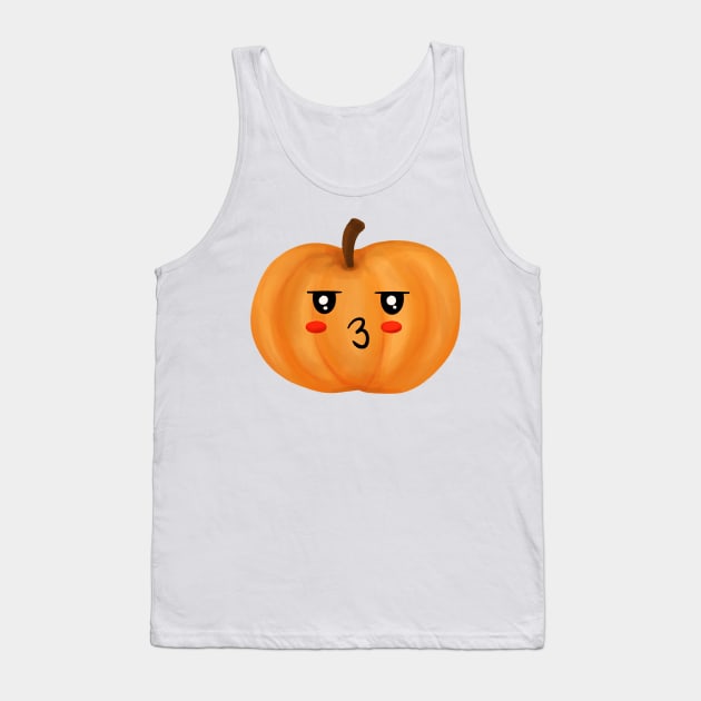 Bored kawaii pumpkin Tank Top by Random Prints